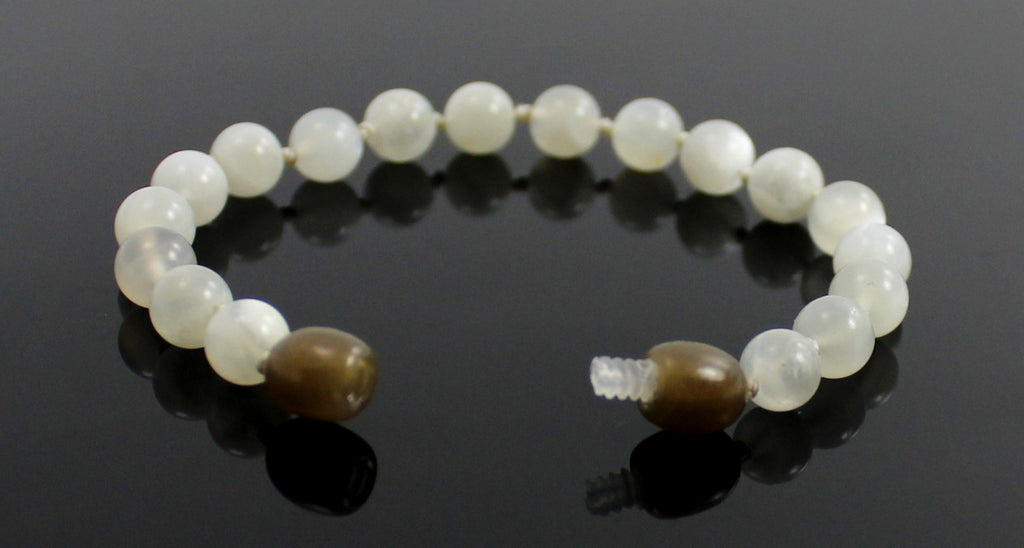 Moonstone Gemstone Knotted White Anklet Bracelet