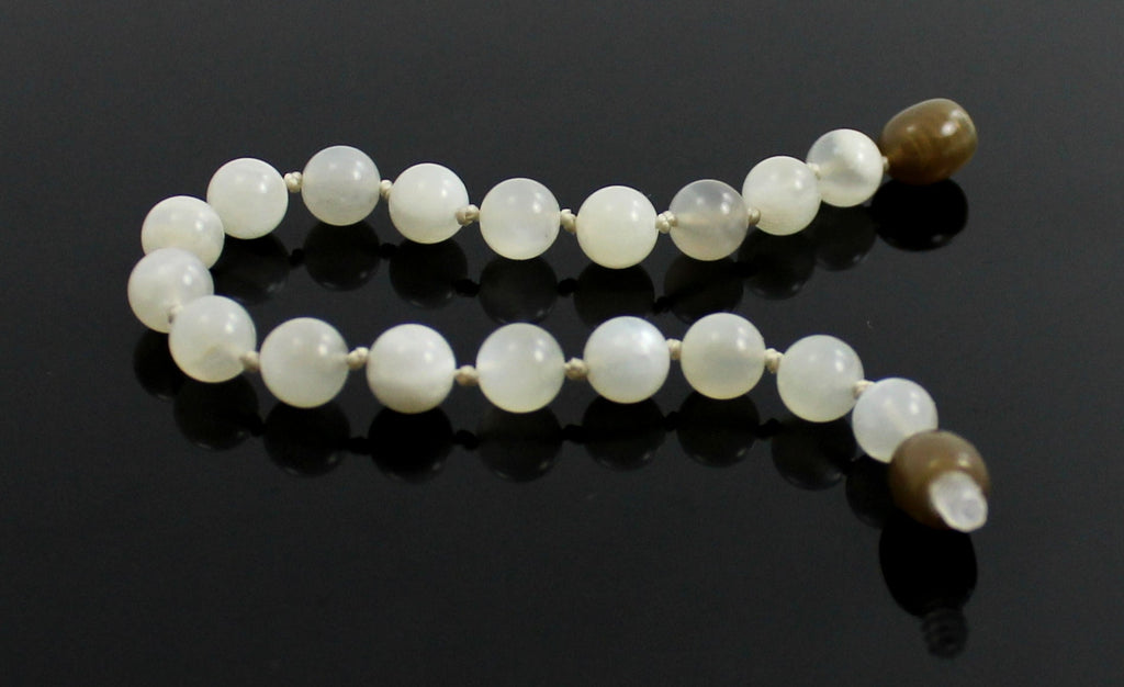 Moonstone Gemstone Knotted White Anklet Bracelet